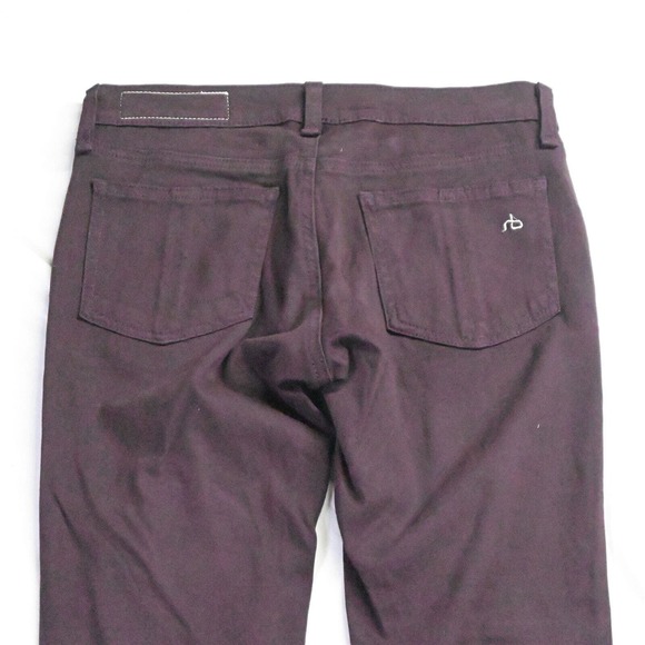 Rag‎ + Bone 25 Legging Super Skinny Dark Red Mulberry Brushed Knit Jeans - Picture 6 of 7